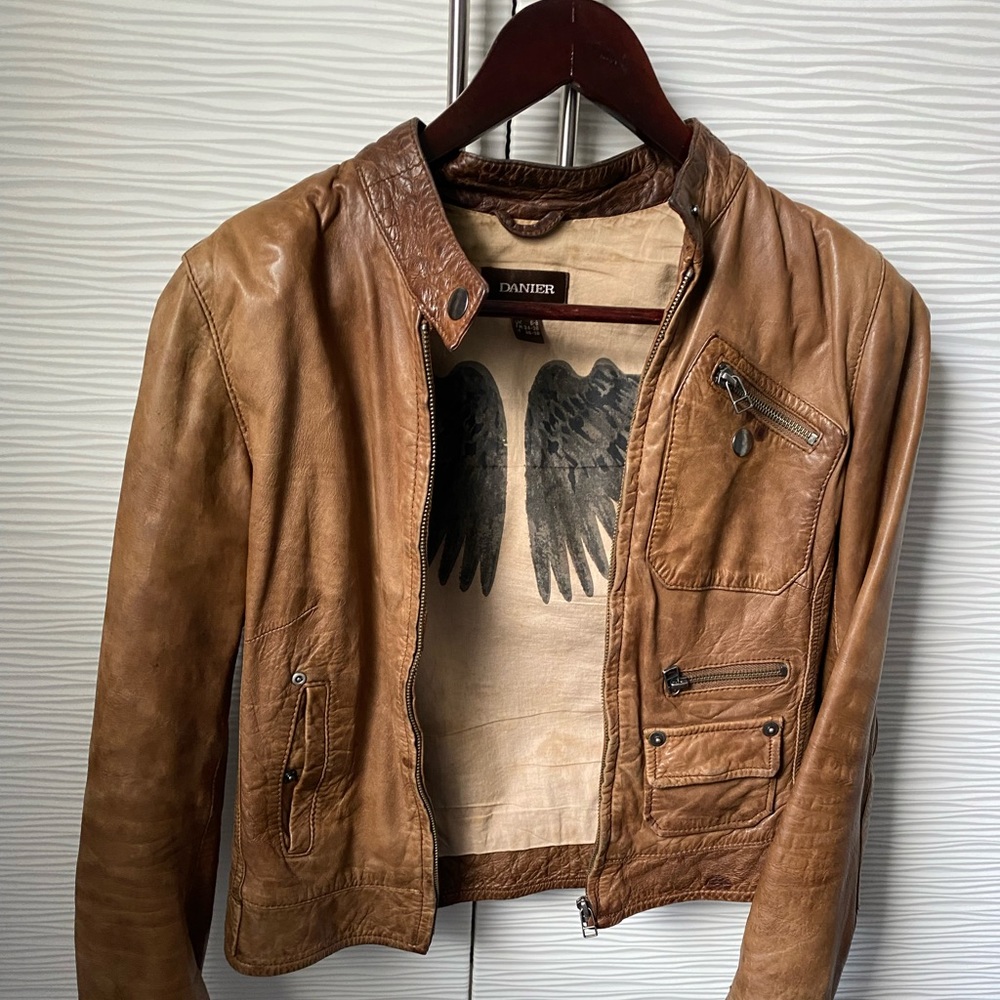 Brown leather jacket!